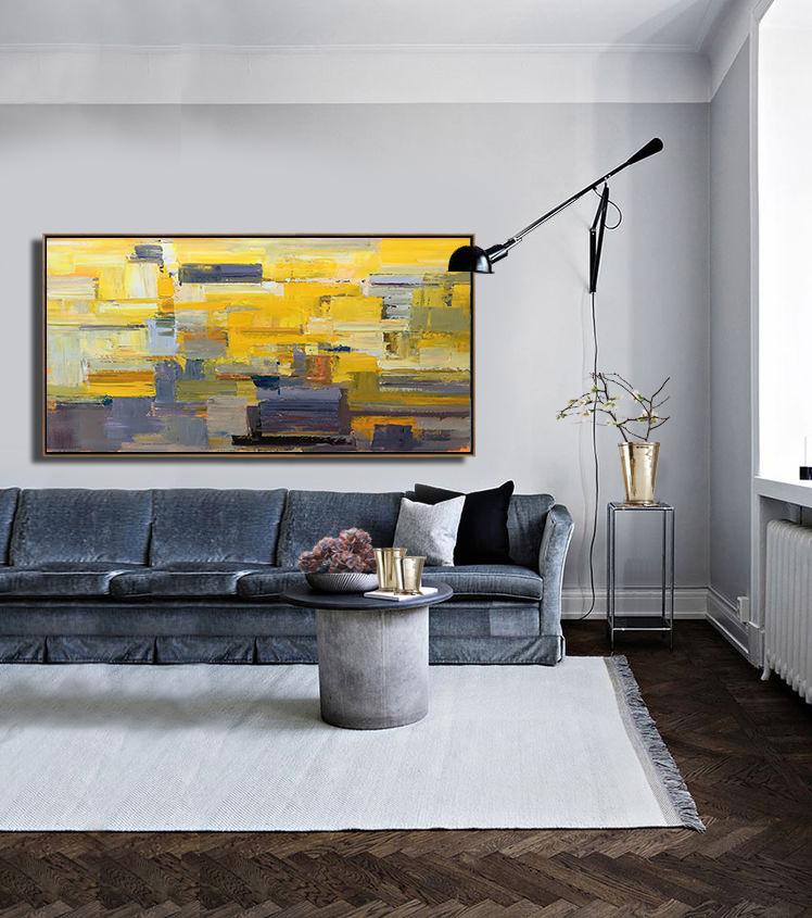 Panoramic Palette Knife Contemporary Art #L52D - Click Image to Close